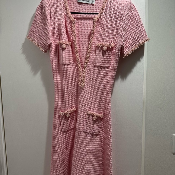 Self-Portrait Pink Textured Mini Dress - Picture 1 of 5